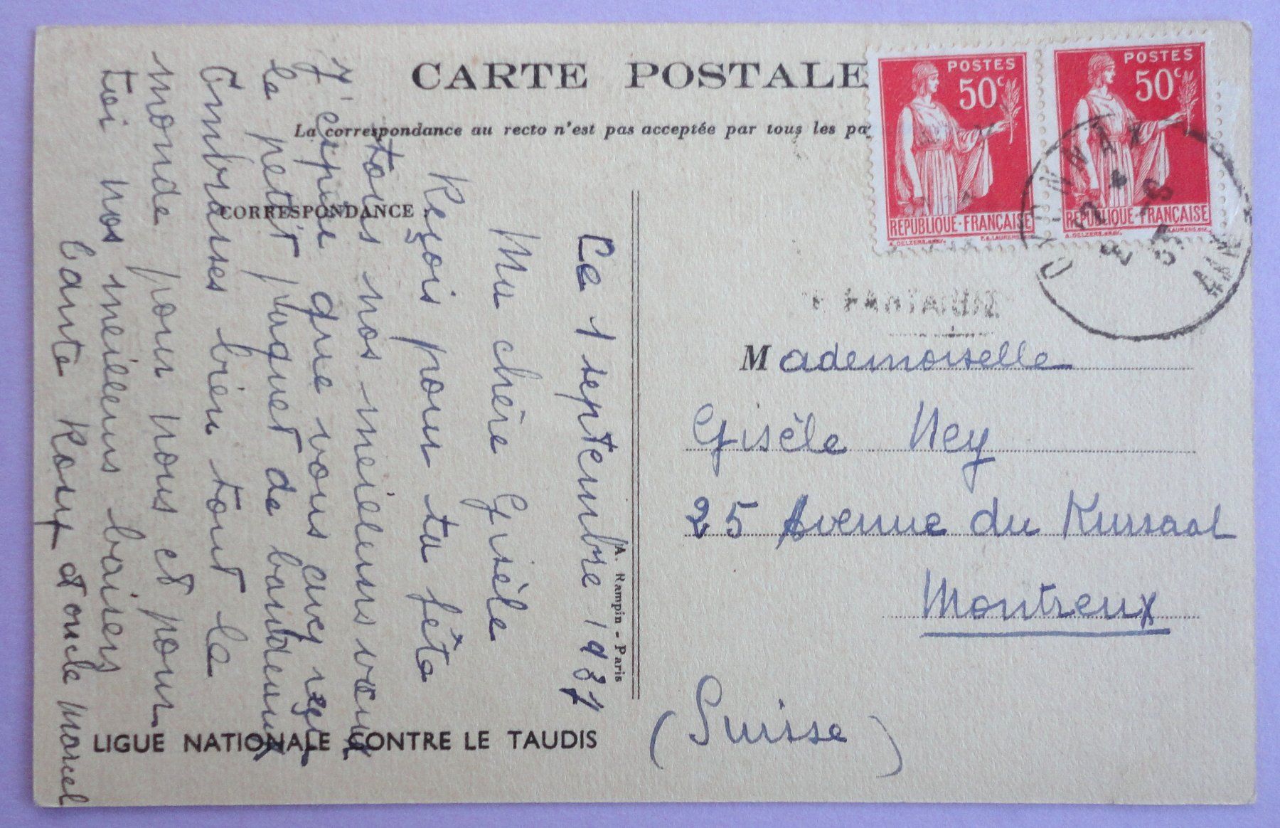 Cartoline postali: Ligue Nationale contre le Taudis – Difettoso da Fétigny venduto da Billy2miny 1