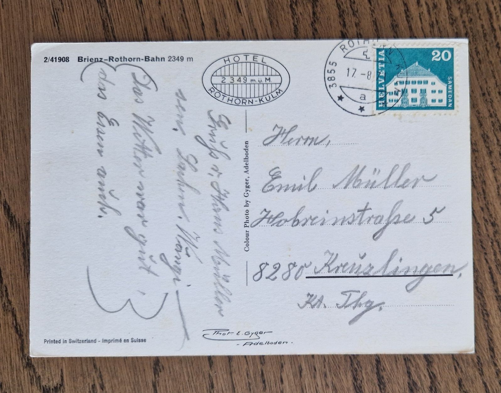Cartoline postali: Brienz-Rothorn-Bahn 1971 – Usato da Ebikon venduto da Donar50 2