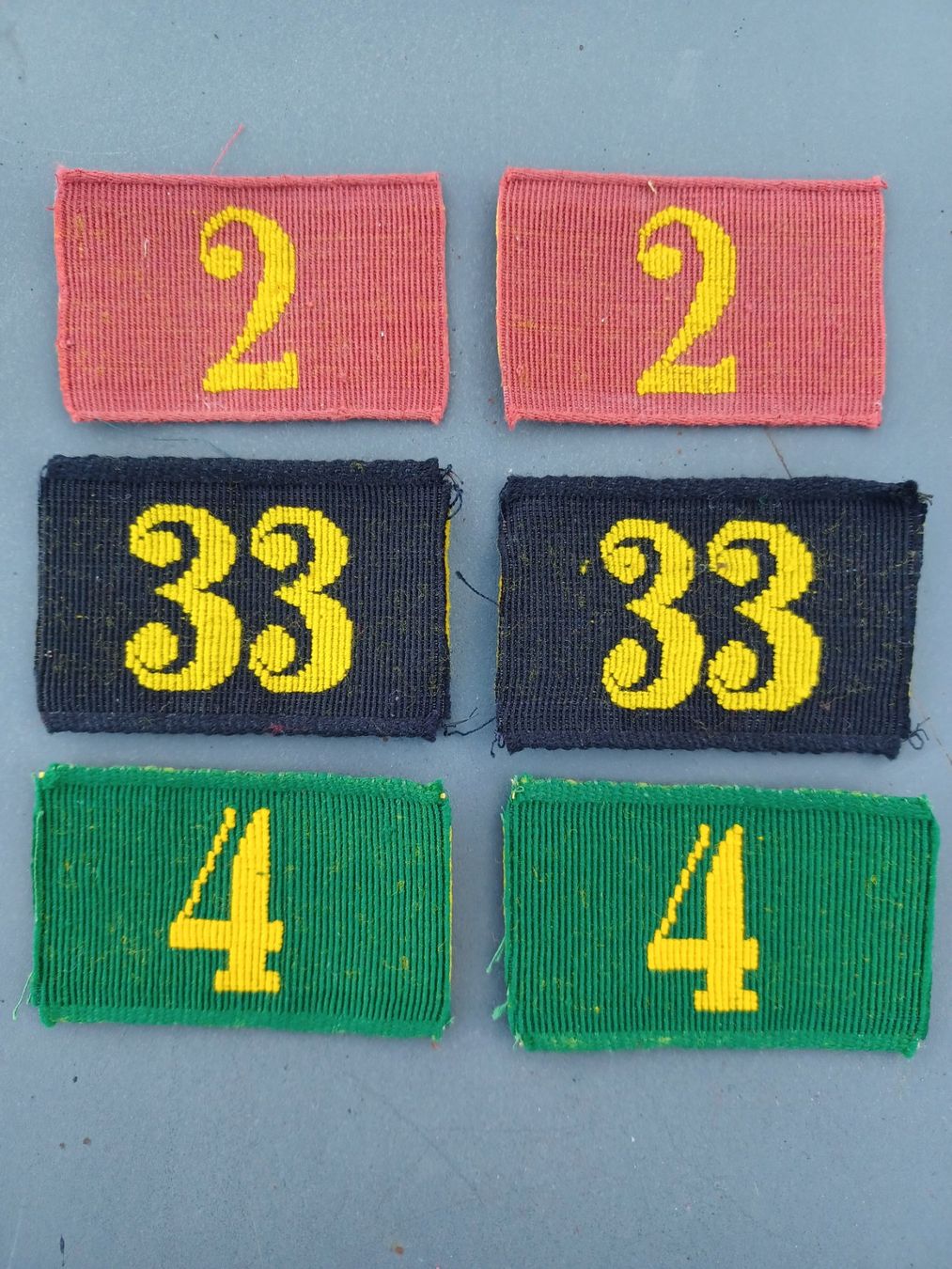 Schweizer Armee Uniformi: 6 Achselnummern, Patten, Ord. 1898 – Usato da Horw venduto da Mikesch108