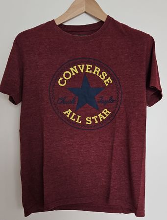 Converse All Star T-Shirt Grösse S Weinrot Melange