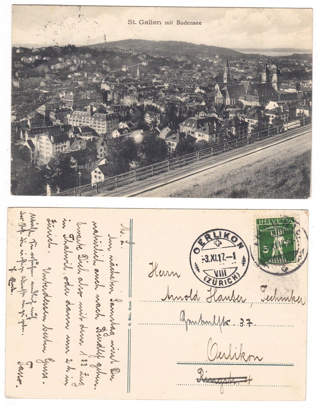Ansichtskarten: St.Gallen mit Bodensee – Gebraucht aus La Tour-de-Peilz von amjust