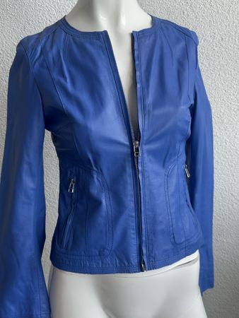 Morgan de Toi Leather Jacket, Size S, blue