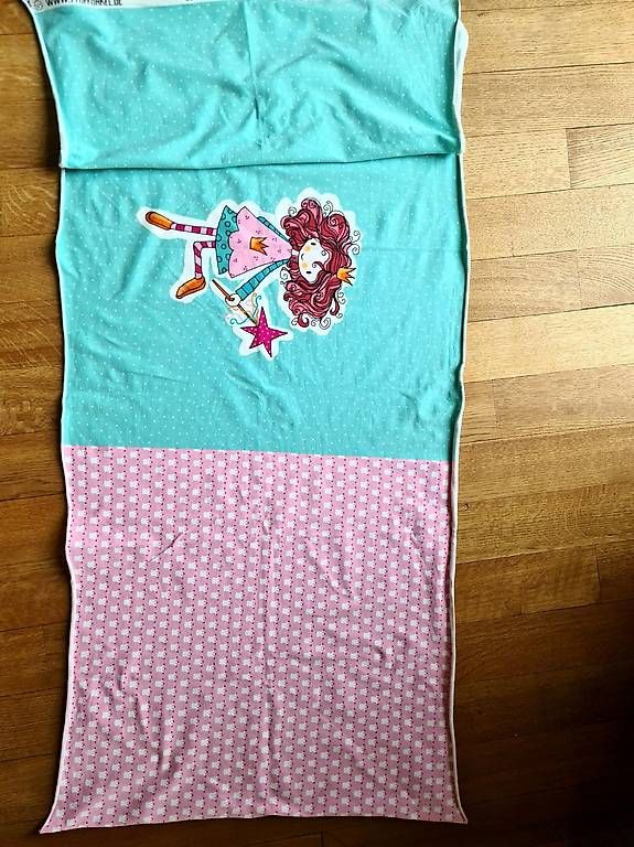 Tessuti: Stoffpanel "Prinzessin", Bio-Baumwolle mint/rosa – Usato da Muri b. Bern venduto da SPF01 4