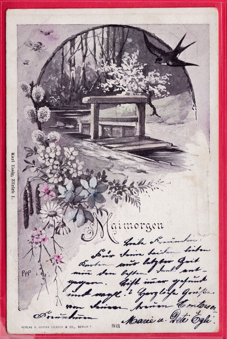 Cartoline postali: MAIMORGEN, 23.7.1901 – Usato da Oberrieden venduto da Gebirgsstelze