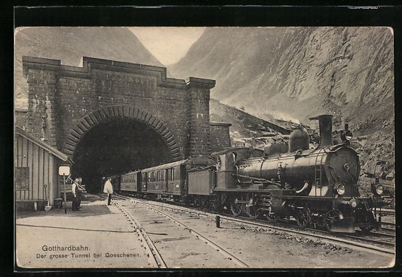 Cartoline postali: Goeschenen, Gotthardbahn verlässt den T – Usato da Berlin venduto da bartko-reher