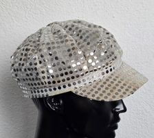 Glitzer Cap Silber Pailletten Fasnacht Karneval Party 🤩