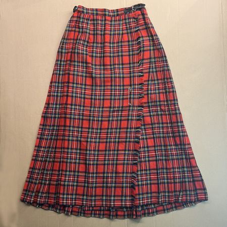Vintage Gor-Ray Red Tartan 100%Wool Skirt Kilt
