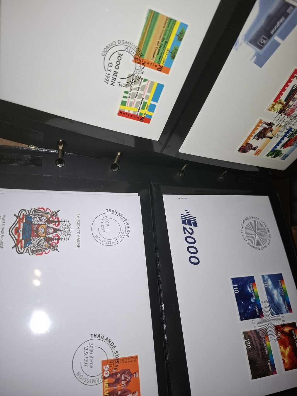 Alle Briefmarken: Diverse FDC mit Album und Hülle – Gebraucht aus Balgach von SIMEON27 5
