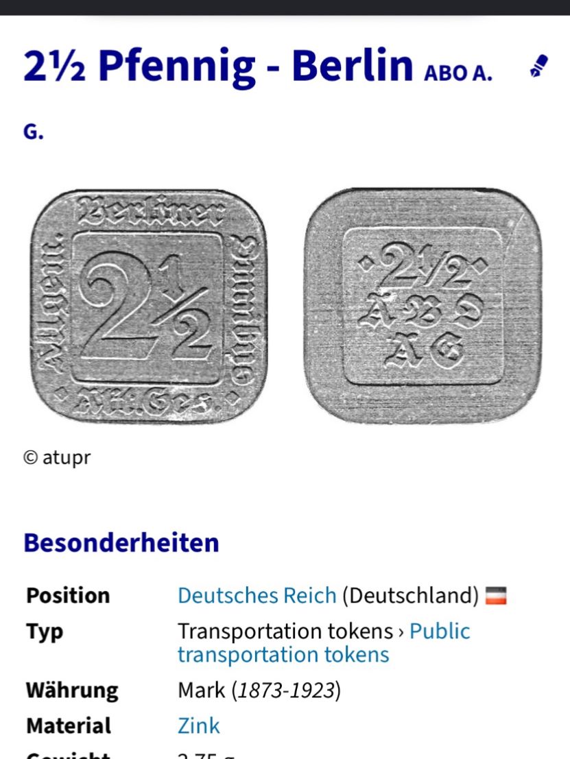 Alle Münzen: Berliner 2 1/2 Pfennig Wertmarke – Gebraucht aus Neuenhof von Mastermind-00 2