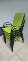 Stapelstühle Gartenmöbel 6er Set limegrün Aluminium Gestell