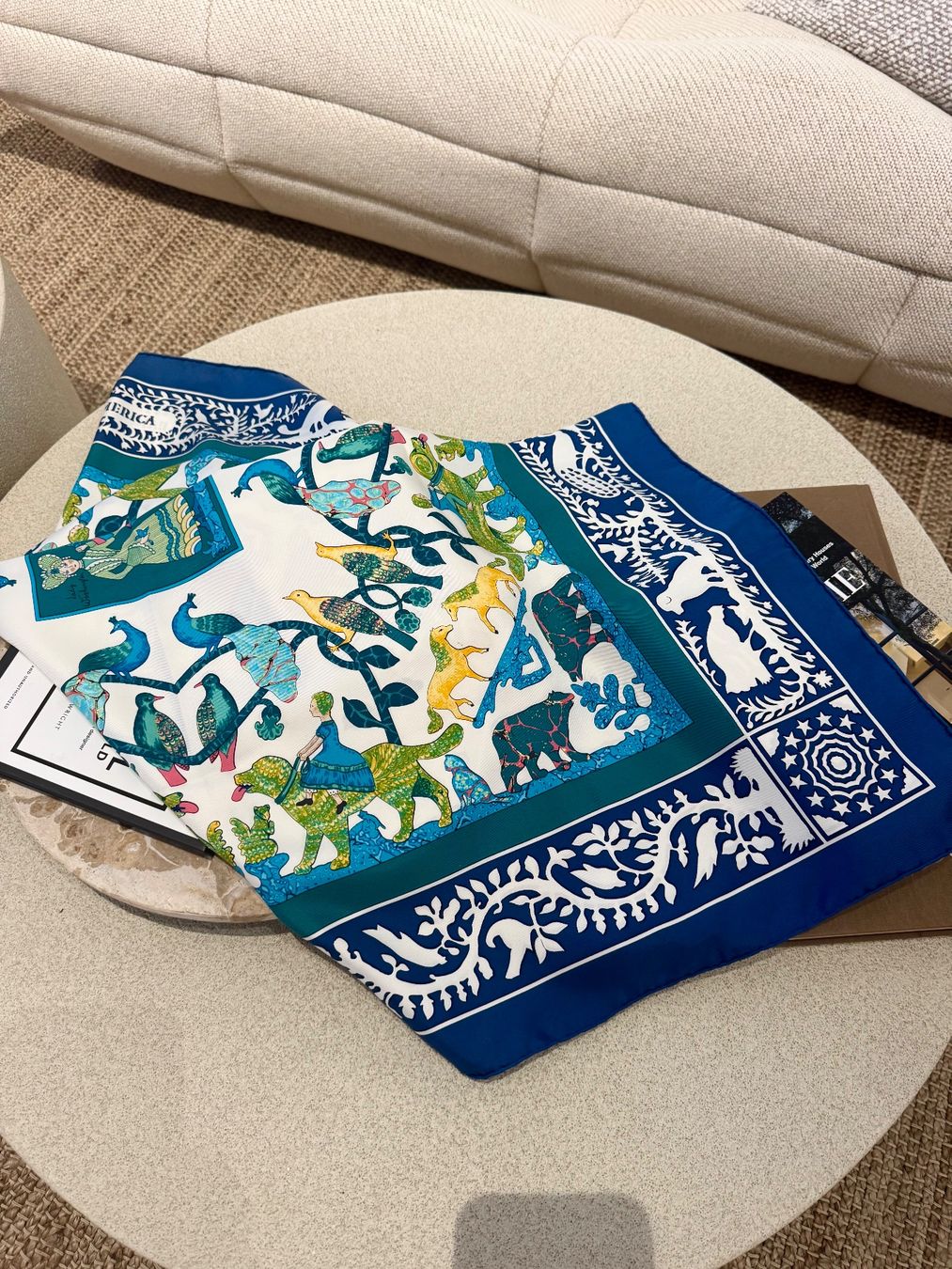 Hermès Foulard & Sciarpe: HERMES TUCH SEIDE 90, EARLY AMERICA – Usato da Schwyz venduto da bofb