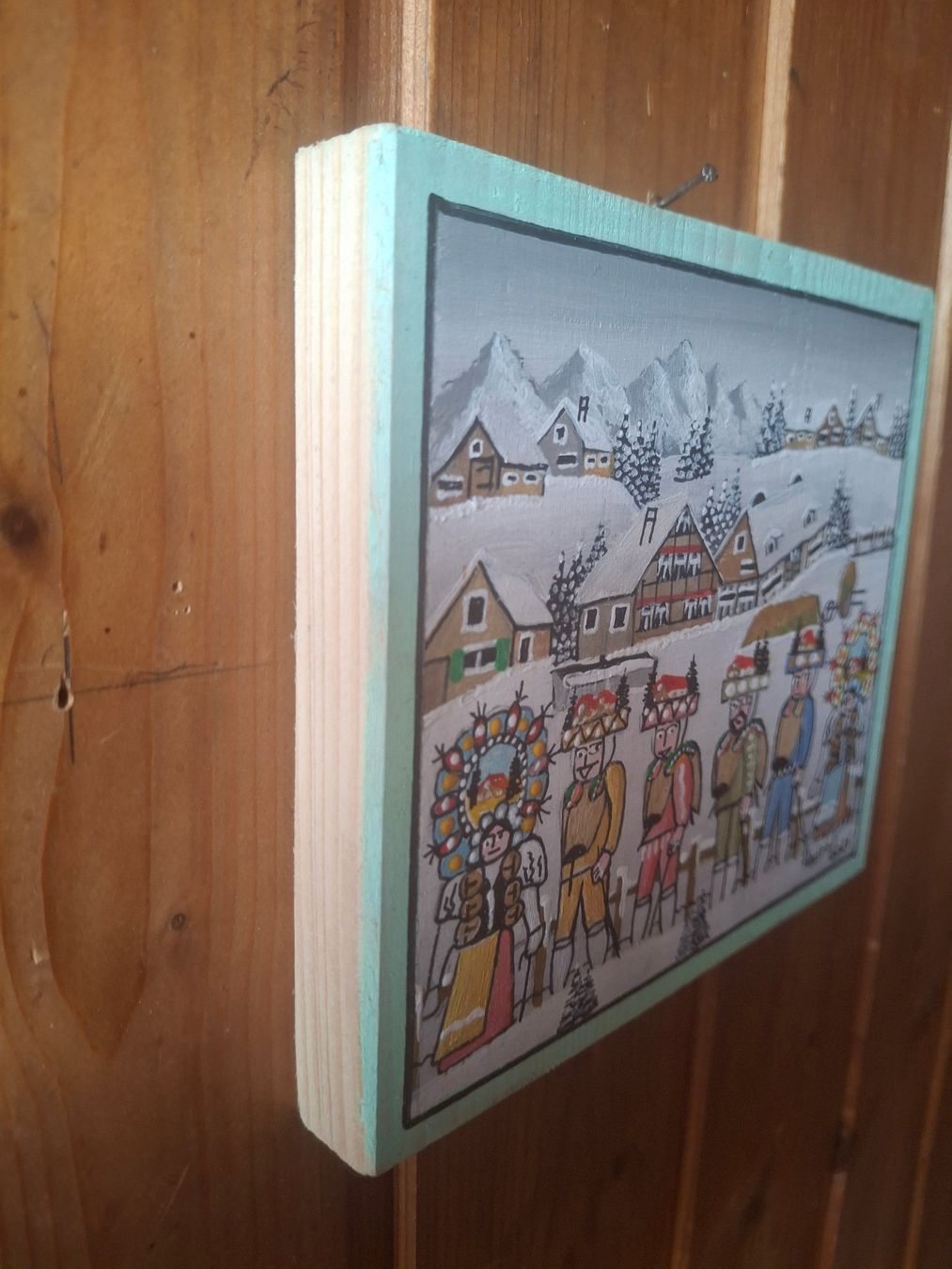 Gemälde: Mini Bild Bauernmalerei Silvesternklsusen *** 13 – Gebraucht aus Zürich von Soragno50 1