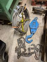 Stahlseil mit Umlenkrolle und Kette gebraucht