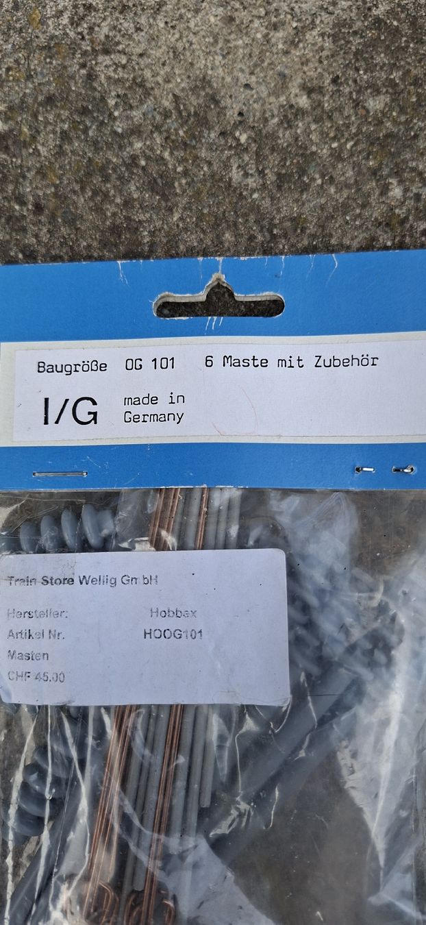 LGB Modelleisenbahnen: LGB Licht oder Oberleitermasten – Neu (gemäss Beschreibung) aus Münsingen von wd65 6
