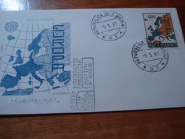 FDC 1967, Europamarke San Marino, ungelaufen