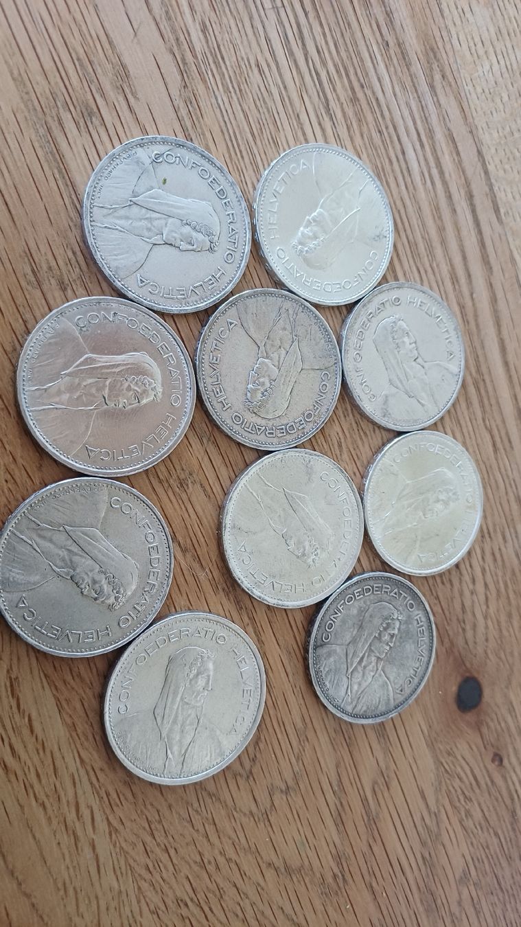 Tutti le monete: 10 X 5 Franken  aus  Silber – Usato da Flawil venduto da Pinkmalibu 9