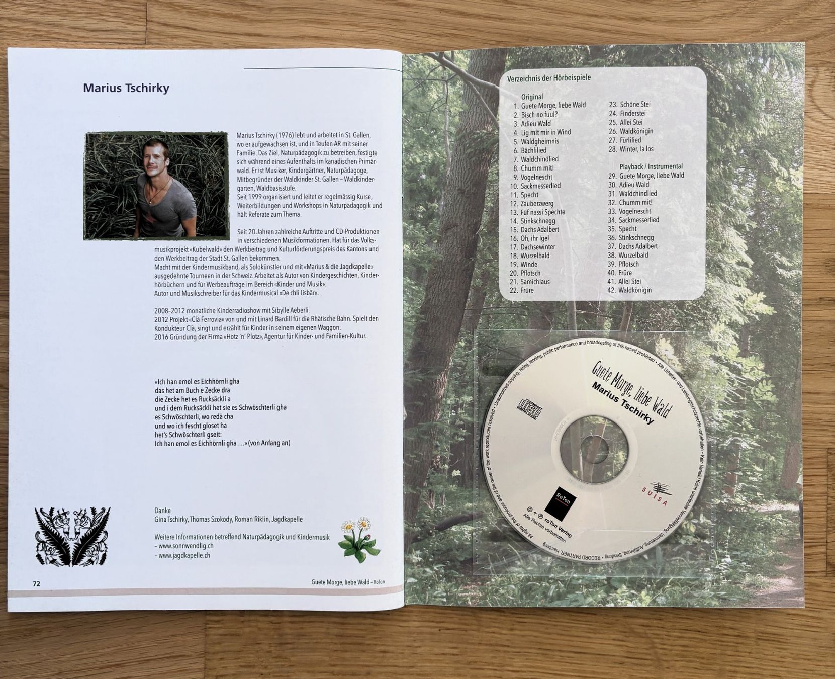 Bücher: Marius Tschirky - Gute Morge, liebe Wald - Buch mit CD – Neu (gemäss Beschreibung) aus Riehen von martinaaebersold 1