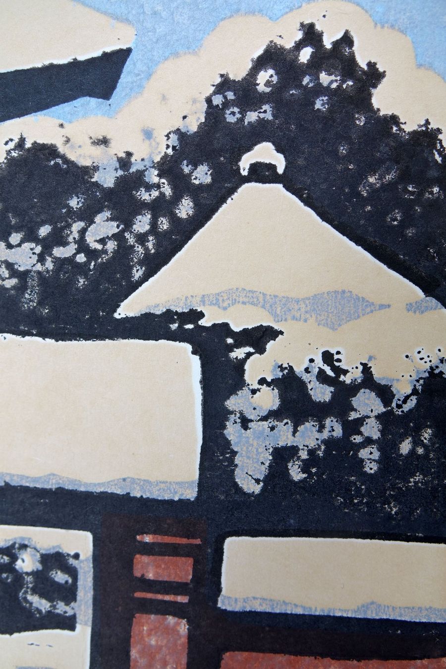 Xilografie: Japan Original Holzschnitt- Isamu Sakamoto -Pagode im Schnee – Usato da Winterthur venduto da Hiruko 4