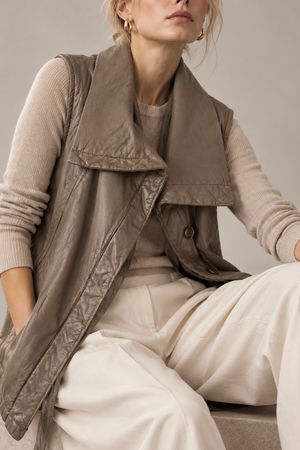 Allsaints Leder Gilet - Gr. M