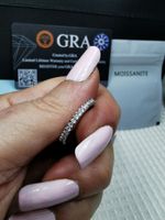 Bague argent avec diamants de moissanite de 0,016 ct GRA