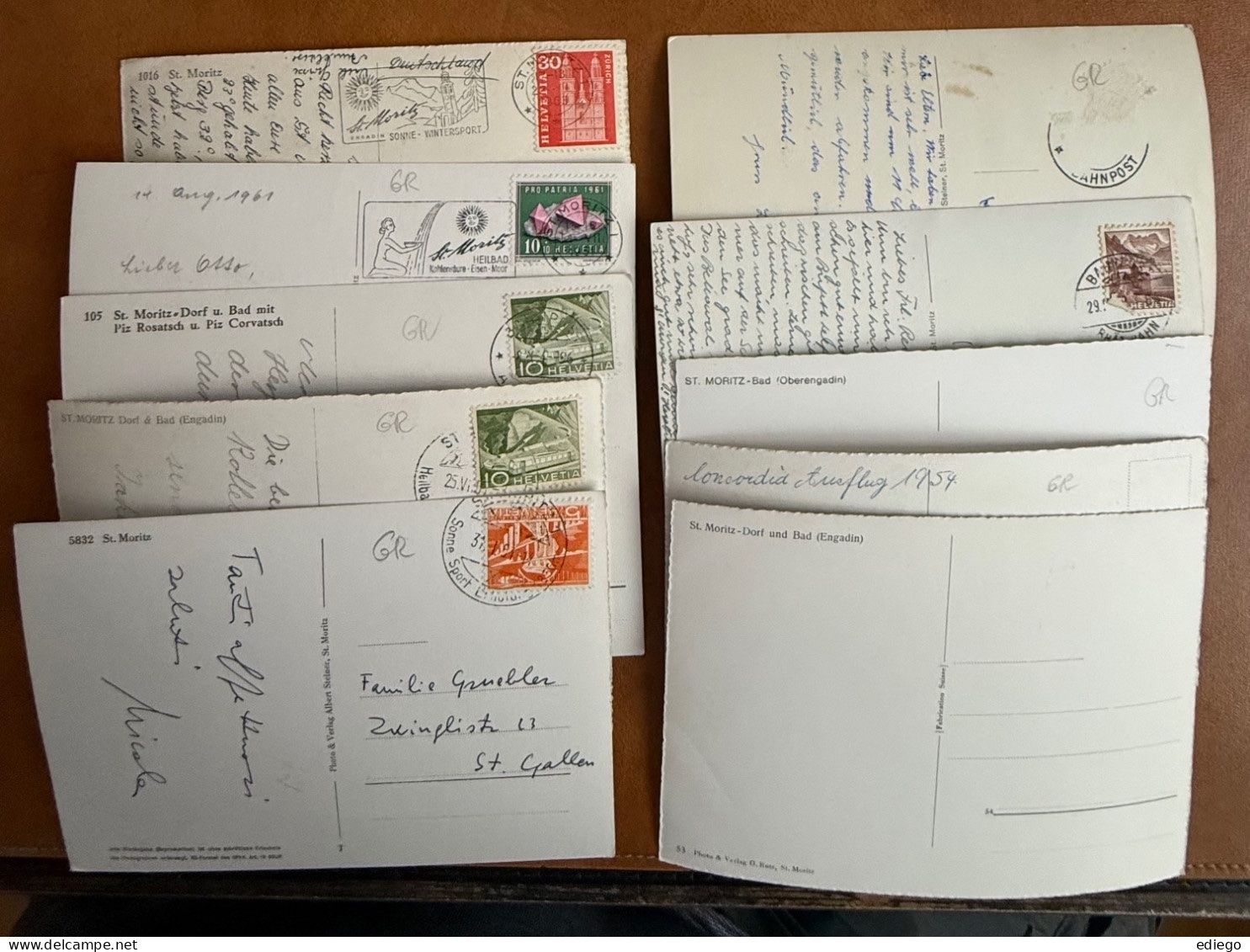 Cartoline postali: 10X AK: ST. MORITZ. (2) – Usato da Lutry venduto da Ediego 2