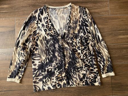 Rabe Cardigan mit Leo-Muster braun beige Gr. 44