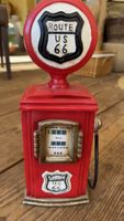 Spardose Route 66 Zapfsäule rot Kunststoff gebrauchter Zusta