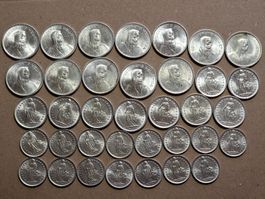 Lot Shweizer Münzen 5-2-1 Franken 835  silber,346 gramm