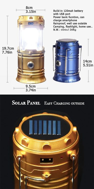 Lampen: ✅ NEU LED Campinglampe Solar Laterne – Neu und originalverpackt aus Wittenbach von ChinaDirekt3 4