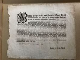 Stadt Zürich: Verkaufsverbot Vieh und Lebensmittel. 1794