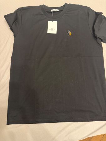 T-Shirt Hermès schwarz mit Pferde-Motiv Grösse XL NEU!!!