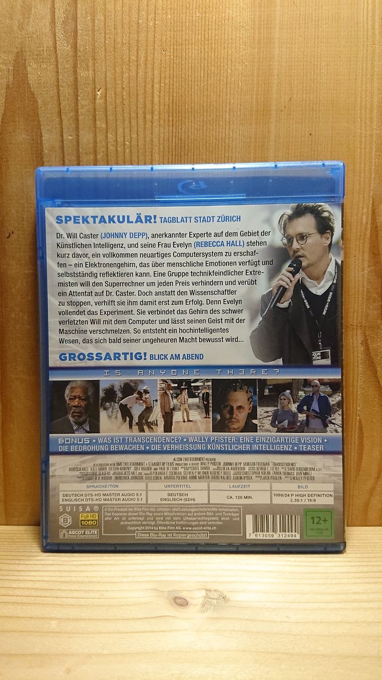 Alle DVDs: TRANSCENDENCE Blu-Ray mit Johnny Depp – Gebraucht aus Wilderswil von Exebub 1
