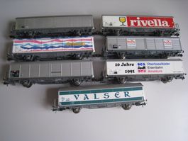 Roco, 7 verschiedene SBB-Habis-Wagen