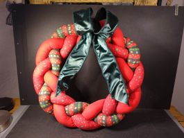 Weihnachtskranz / Zopf aus Stoff für Weihnachten