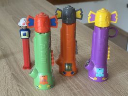 Lot de 3 anciens distributeurs PEZ Jungle Mission