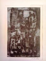 Abstrakte Lithografie von Paul Stöckli, signiert