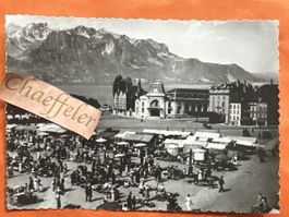 Ansichtskarte Vevey Place du Marché et les Alpes 