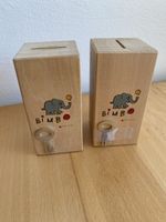 2 Spardosen/Sparkassen aus Holz