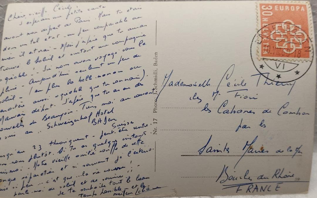 Cartoline postali: BADEN - Partie an der Limmat - 1960 – Usato da Delémont venduto da Domdom1 1