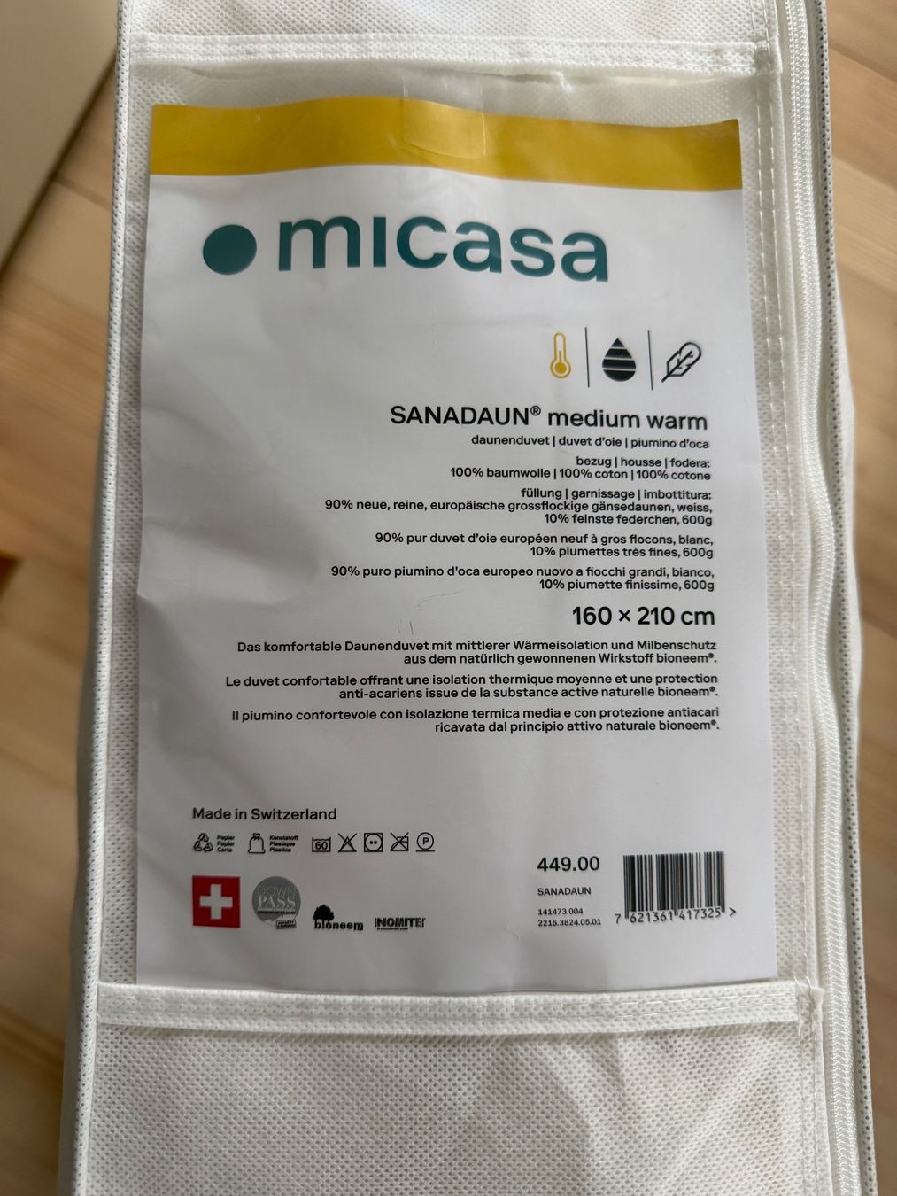 Micasa Coperte: Duvet Sanadaun Medium Warm – Usato da Zollikofen venduto da Menzimuck70