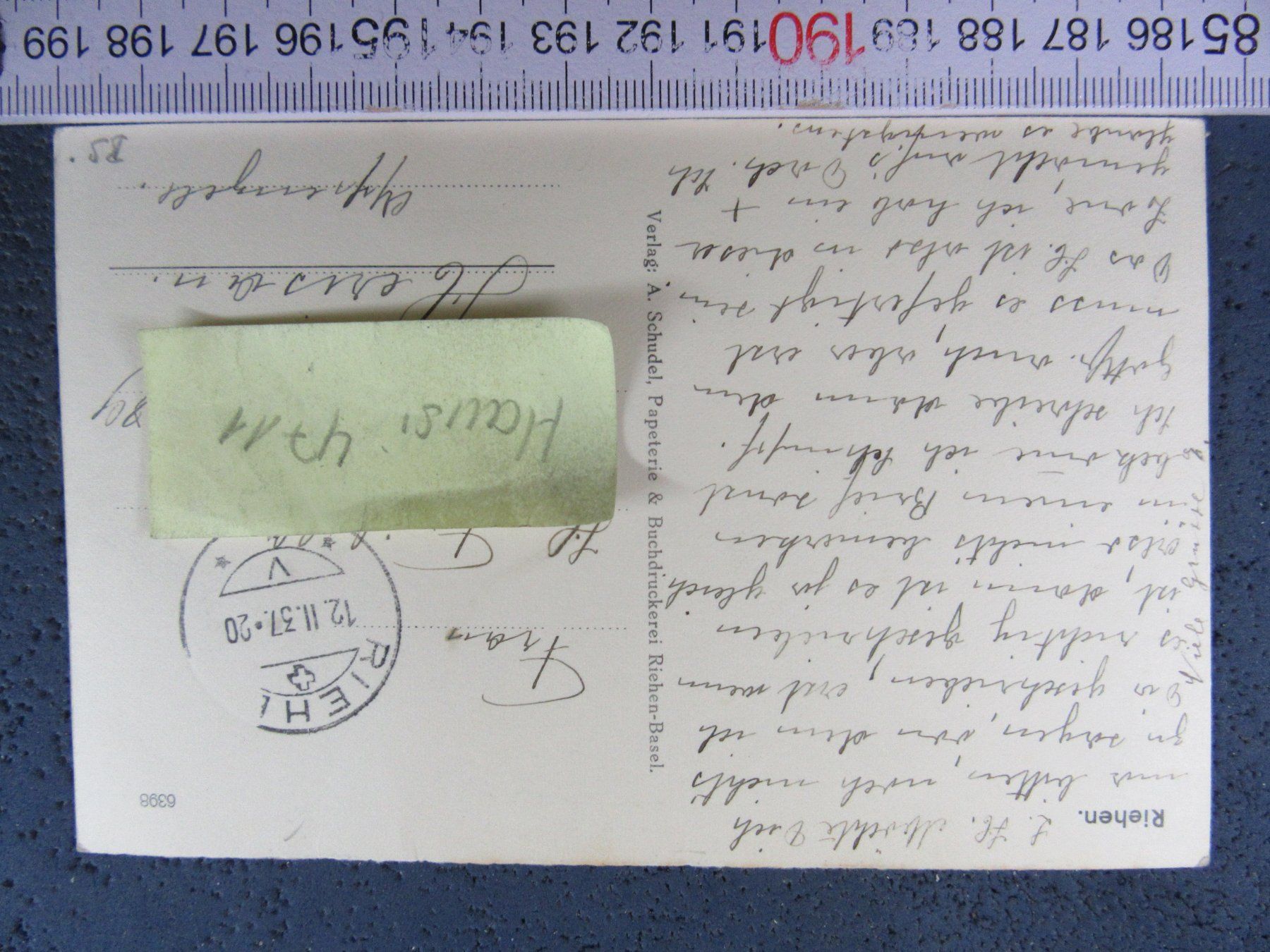 Cartoline postali: RIEHEN BS 1937 AK-BS – Usato da Ettingen venduto da Hausi4711 1