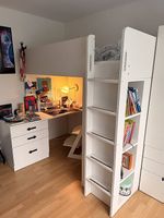 SMÅSTAD Kinder Hochbett, weiss mit Schreibtisch