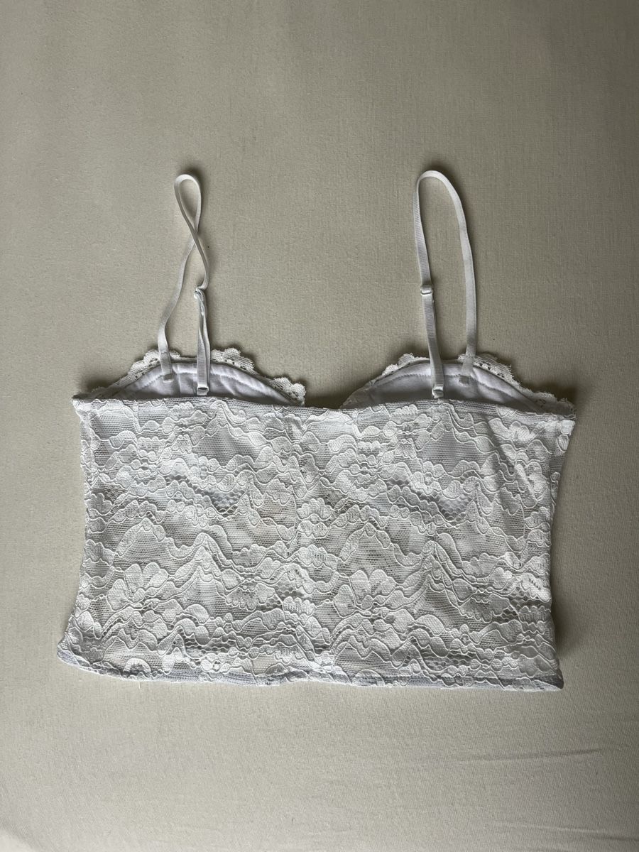 Tally Weijl Top: Weisses Spitzenkorsett Top Gr. XS – Usato da Bern venduto da valery_la_cherry 1