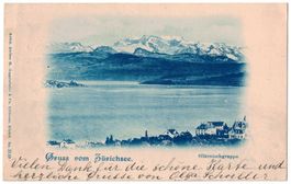 Gruss vom Zürichsee, Glärnischgruppe, gelaufen 1899