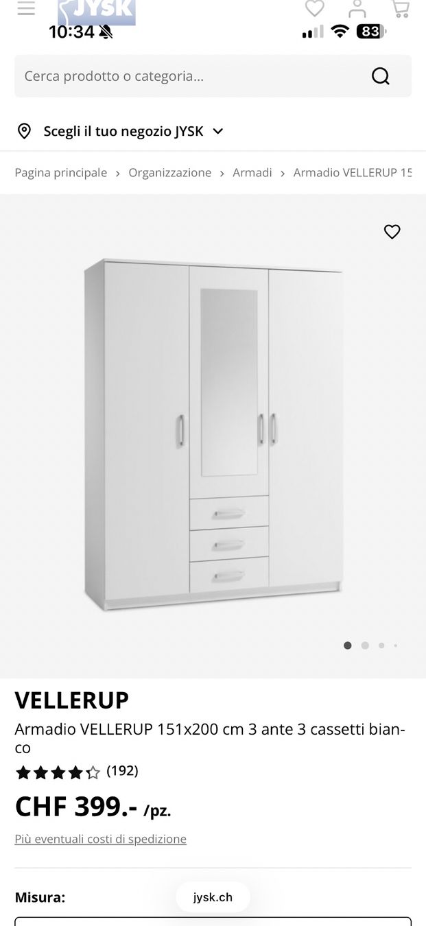 Jysk Armadi: Schrank JYSK - PERFEKTE ZUSTAND – Usato da Stansstad venduto da ana_x2yn 3