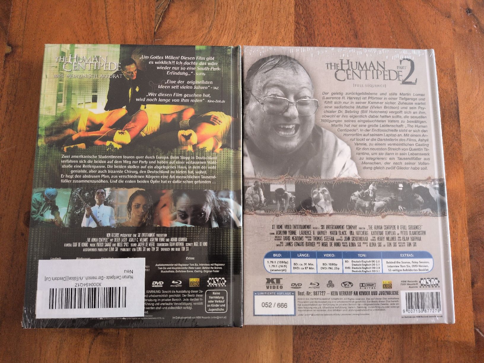 Tutti i DVDs: The Human Centipede Mediabook 1+2 Blu-ray uncut  – Nuovo e nell'imballaggio originale da Thun venduto da Pizzamike 1