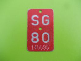 Velonummer / Fahrradnummer SG 80
