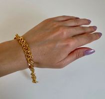 Goldarmband 18 Karat, 25g, Panzerkette mit Anhänger
