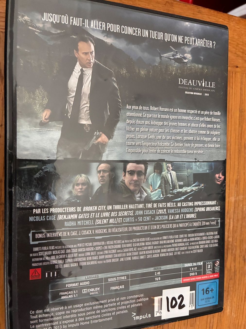 Tutti i DVDs: Suspect (2013, DVD, Nicolas Cage, Thriller) – Usato da Vevey venduto da zecollector 1