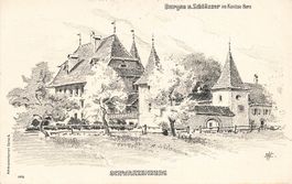 Schwarzenburg (BE) Schloss historische Illustration Burgen